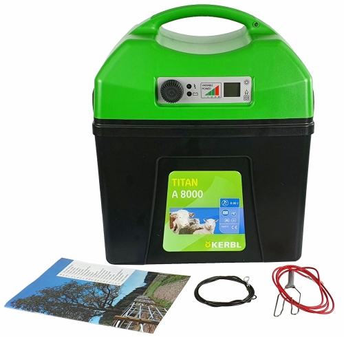 Elektryzator akumulatorowy TITAN A 8000, dla koni, bydła, dzików, owiec i kóz, 5,0 J