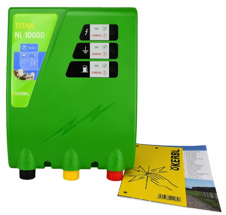 Elektryzator sieciowy TITAN Ni 10000, na dziki, dla koni, byków, bydła, owiec i kóz, 7,0 J, Kerbl