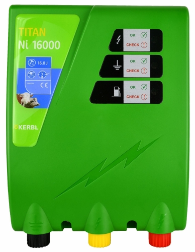 Elektryzator sieciowy TITAN Ni 16000, na dziki, dla koni, byków, bydła, owiec i kóz, 16 J, Kerbl