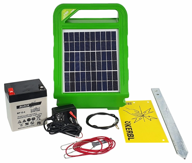 Elektryzator solarny TITAN S 400, dla koni, bydła i małych zwierząt, 0,25 J, Kerbl