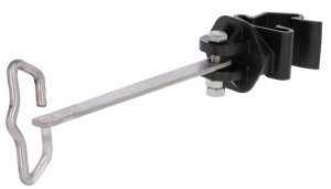 Izolator narożny do ogrodzeń elektrycznych T-Post, do taśm i lin, czarny, Kerbl