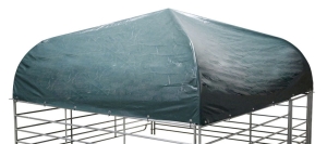 Daszek do przenośnej wiaty dla owiec i kóz, zestaw konstrukcja dachu i plandeka, 2,75x2,75 m, Kerbl