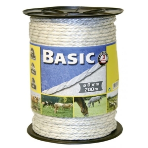 Linka ogrodzeniowa BASIC, 200 m x 6 mm, biała, Kerbl