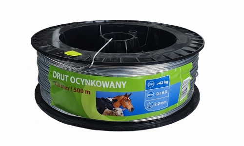 Drut ogrodzeniowy ocynkowany dla koni i bydła, 2,0 mm x 500 m, Kerbl