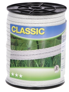 Taśma ogrodzeniowa CLASSIC 200m x 20mm, biała, Kerbl