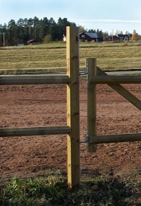 Palik ogrodzeniowy narożny/bramowy Octo Wood, 200cm x 140mm, Kerbl