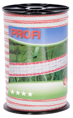 Taśma ogrodzeniowa PROFI 200m x 12mm biało-czerwona Kerbl