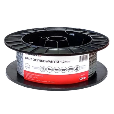 Pomelac Drut ocynkowy 500 m - średnica 1,2 do ogrodzeń elektrycznych