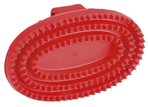 Zgrzebło dla konia, gumowe, czerwony, 15 cm, Covalliero