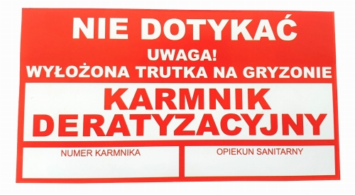 Naklejka ostrzegawcza ,,Karmnik deratyzacyjny" 110 x 60, Can Agri