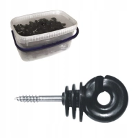 Pomelac izolator wkręcany w drewno do drutu i plecionki 150 szt