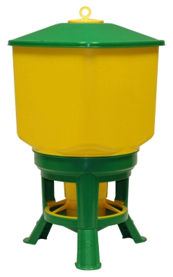 Karmidło automatyczne dla drobiu, duże, 50 l, zielono-żółte, Novital