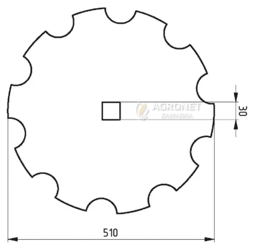 Talerz brona talerzowa talerzówka brony 510mm x 3,5mm uzębiony