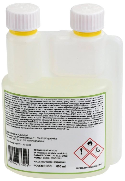 Preparat na owady latające i biegające do polewania skóry zwierząt ASEKOR FLY, bezbarwny, 600 ml