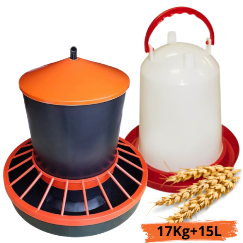 Zestaw Poidło 15 l + Karmidło 17 kg dla drobiu