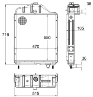 Chłodnica wody 4 rzędowa miedziana do Ursus C-385 / 4-cyl
