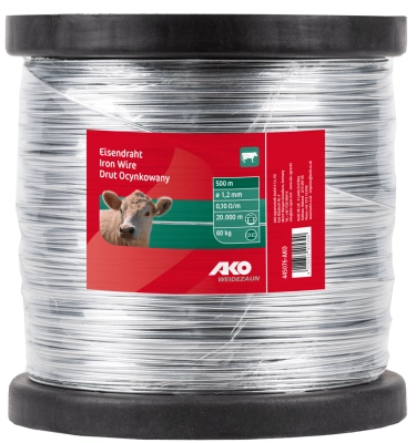 Drut ocynkowany do ogrodzeń elektrycznych, szpula  1,2 mm, 500 m, AKO