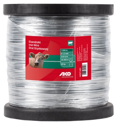 Drut ocynkowany do ogrodzeń elektrycznych, szpula, 1,2 mm, 1000 m, AKO