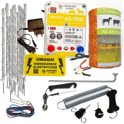 Pastuch gotowy zestaw ogrodzenia dla koni bydła psów Agronet XXL