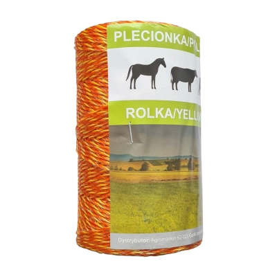Plecionka Animals 250 m do ogrodzeń elektrycznych pomarańczowo-żółta