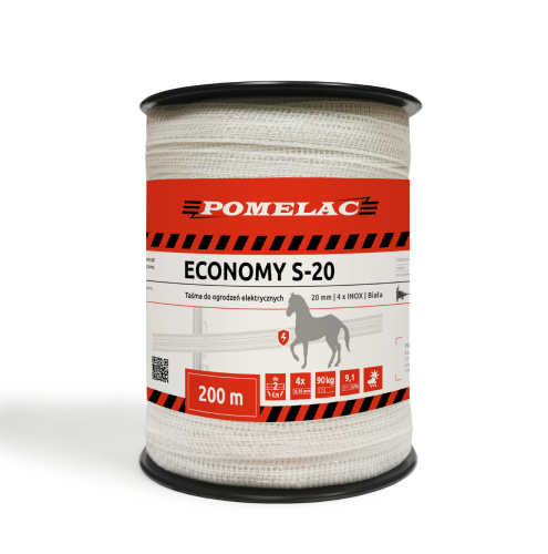 Taśma Pomelac Economy 200m / 20 mm biała
