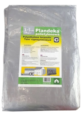 Plandeka 5x8 m, 120 g, srebrna, PE, Canagri
