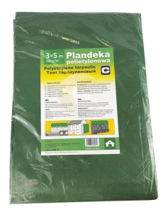 Plandeka 5x8 m, 180 g, zielona, PE, Canagri