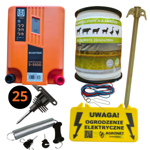 Gotowy pastuch elektryczny zestaw sarny, konie, wydry, dziki Unitra S-5500