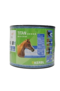 Taśma ogrodzeniowa TITAN 20 mm x 200 m Kerbl – biało-niebieska