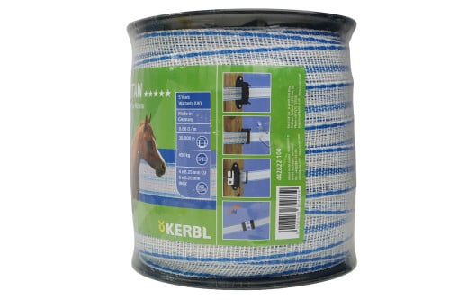 Taśma ogrodzeniowa TITAN 40 mm x 100 m Kerbl – biało-niebieska