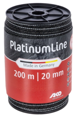 Taśma ogrodzeniowa Platinum Line 20mm x 200m czarno-biała AKO