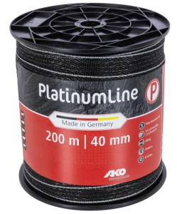 Taśma ogrodzeniowa Platinum Line 40mm x 200m czarno-biała AKO