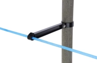 Izolator dystansowy do plecionek linek i taśm do okrągłych słupków Ø60 mm czarny AKO