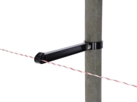 Izolator dystansowy do plecionek linek i taśm do okrągłych słupków Ø60 mm czarny AKO