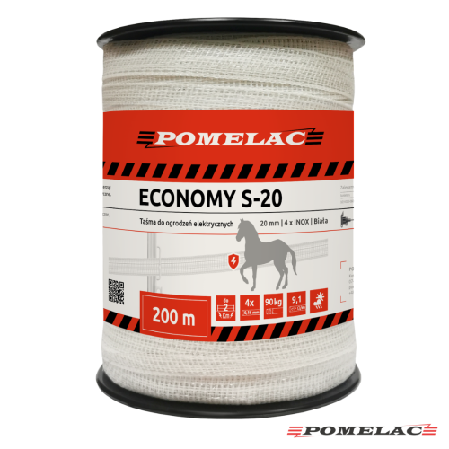 Taśma Pomelac Economy 200m / 20 mm biała