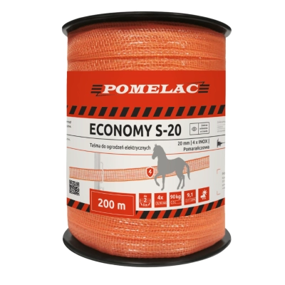 Taśma Pomelac pastuch konie 200 mb/20 mm orange