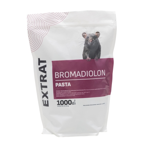 Trutka na myszy i szczury, pasta 1 kg, bromadiolon, Extrat