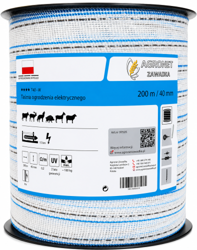 Taśma Agronet Super T40-W 200 metrów konie dziki
