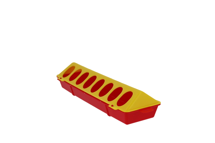 Karmidło dla drobiu, 30 cm x 10 cm, żółty/czerwony