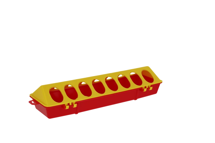 Karmidło dla drobiu, 30 cm x 10 cm, żółty/czerwony