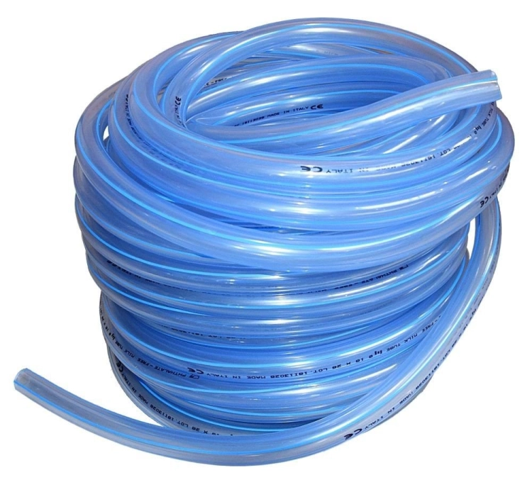 Przewód mleczny PVC, 16 x 26 mm, 30 m, 4 niebieskie paski, Spaggiari