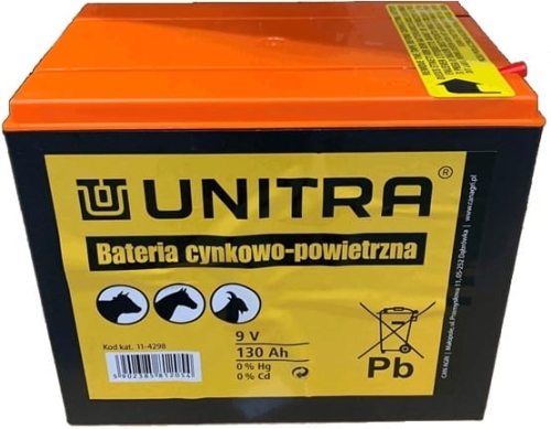 Bateria sucha marki Unitra 130 Ah 9V do elektryzatorów