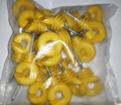 Izolator wkręcany w drewno koloru żółtego