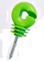 Izolator wkręcany w drewno koloru zielonego