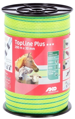 Taśma ogrodzeniowa TOP LINE Tricond, 200m x 30mm, żółto-niebieska, AKO