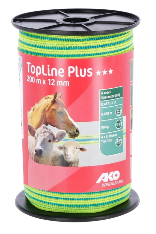 Pastuch taśma dla koni Ako TopLine 12mm/200 m