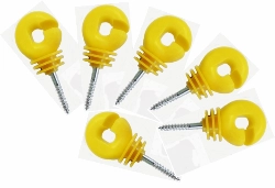 Izolator wkręcany w drewno koloru żółtego