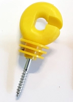 Izolator wkręcany w drewno koloru żółtego