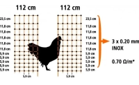 Siatka elektryczna dla drobiu 50 m / 112 cm podwójny szpic