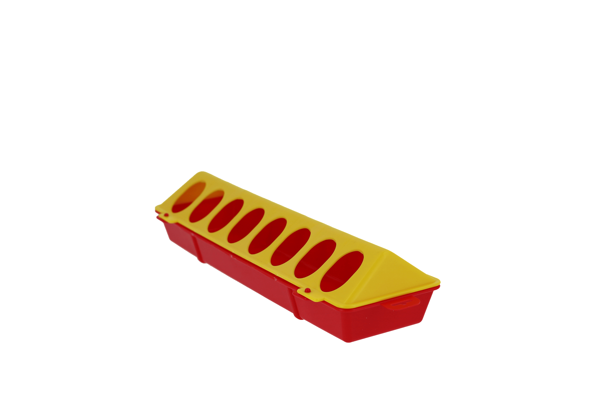 Karmidło dla drobiu, 30 cm x 10 cm, żółty/czerwony